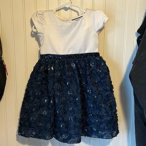 White and Navy Dress- 2T